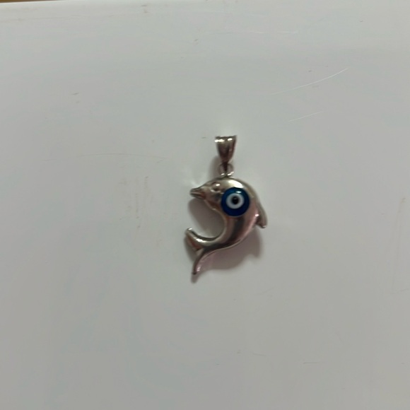 Women's Jewlely Evil Eye Dolphin Pendant Necklace - Picture 3 of 10